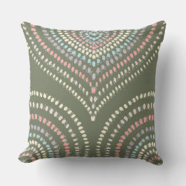 grün rosa, blau konzentrische Herzrasen Regenbogen Kissen