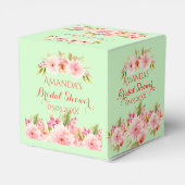 Grün rosa Blume Brautparty danke Geschenkschachtel (Rückseite)