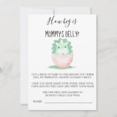 Grün rosa Dinosaurier wie groß ist Mama's Bauch (Vorderseite)