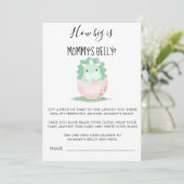 Grün rosa Dinosaurier wie groß ist Mama's Bauch (Stehend Vorderseite)