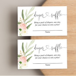 Grün-Rosa-Girl-Dusche-Windeln-Gewinnkarten Begleitkarte