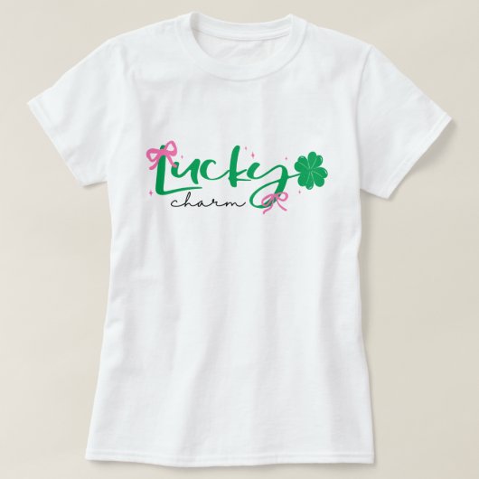 Grün Rosa Glücksbringer St Patrick's Day  T-Shirt (Design vorne)
