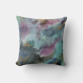 Grün rosa Goldfarben Abstrakte Landschaft Kissen