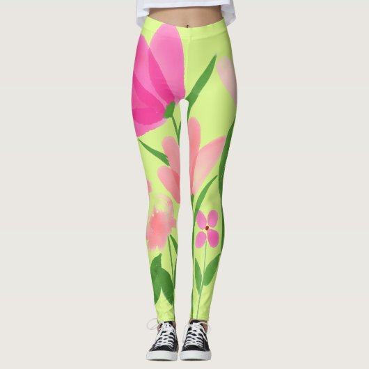 Grün-rosa Leggings (Vorderseite)