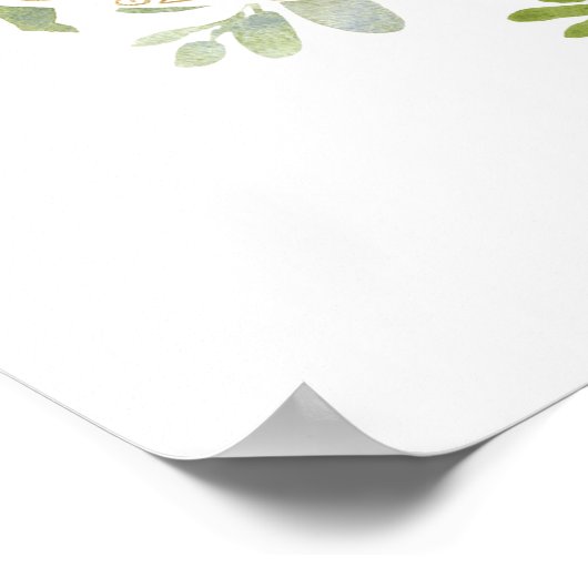 Grün rosa Mädchen Dusche Begrüßungszeichen Poster (Ecke)