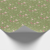 Grün/Rosa Niedlich Bird Baby DuscheWrapping Paper Geschenkpapier (Ecke)