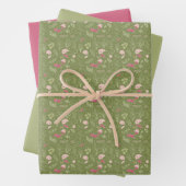 Grün/Rosa Niedlich Bird Baby DuscheWrapping Paper Geschenkpapier Set (Beispiel)