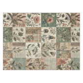 Grün/Rosa Patchwork Vintage Blumenmuster Tischdecke (Vorderseite (Horizontal))