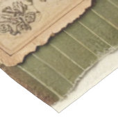 Grün/Rosa Patchwork Vintage Blumenmuster Tischdecke (Schrägansicht)