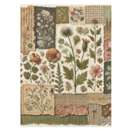 Grün/Rosa Patchwork Vintage Blumenmuster Tischdecke