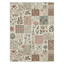 Grün/Rosa Patchwork Vintage Blumenmuster Tischdecke