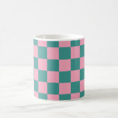 Grün-rosa Schachbrettmuster Kaffeetasse (Mittel)