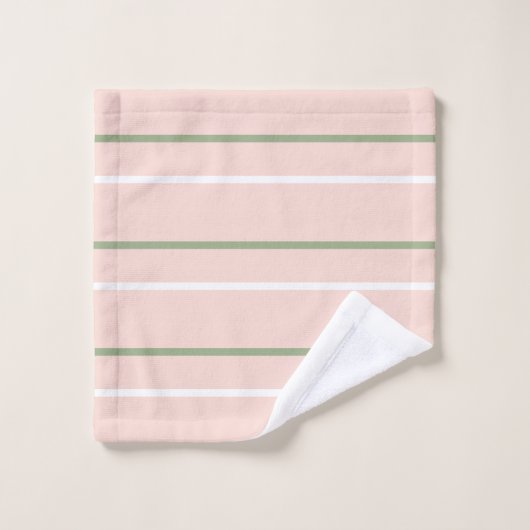 Grün rosa Streifen Schmetterling Butterfly Badhandtuch Set (Waschlappen)