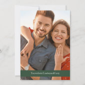 Grün rosa und goldenes Leaf Hochzeit speichern das Einladung (Rückseite)