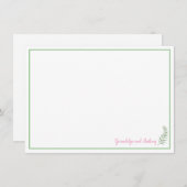 Grün, Rosa und Weiß Fern Personalisiert Einladung (Vorne/Hinten)