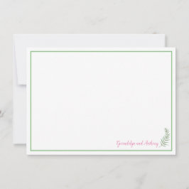 Grün, Rosa und Weiß Fern Personalisiert Einladung