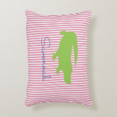 Grün rosa Vorher Personalisierter Name Dekokissen (Vorderseite(Vertikal))