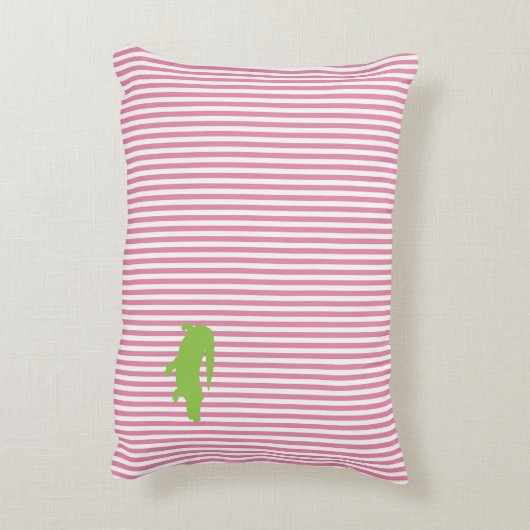 Grün rosa Vorher Personalisierter Name Dekokissen (Rückseite(Vertikal))