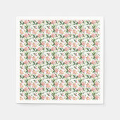 Grün rosa Weihnachten Blume Wasserfarben Muster Serviette (Vorderseite)