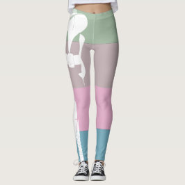 Grün rosa Weiß dicker Chick in einem Sonnenkleid Leggings