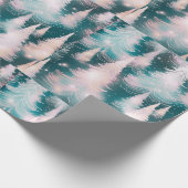Grün rosa Weiße Bäume Moderne Weihnachten Geschenkpapier (Ecke)