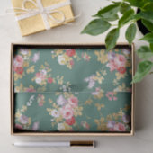 Grün-Rosagoldelegantes Blumen des Landes schickes Seidenpapier (Geschenk)