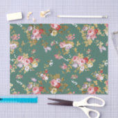 Grün-Rosagoldelegantes Blumen des Landes schickes Seidenpapier (Handwerk)