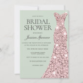 Grün Rose Gold und Rosa Brautparty Einladung (Vorderseite)