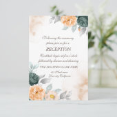 Grün-Rose-Hochzeit Einladung (Stehend Vorderseite)