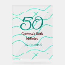 Grün rot 50 Geburtstagsjubiläum Namensdatum p