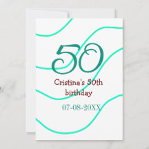 Grün rot 50 Geburtstagsjubiläum Namensdatum p