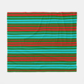 Grün Rot Blau Streifen Muster Fleecedecke (Vorderseite (Horizontal))