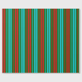 Grün Rot Blau Streifen Muster   Geschenkpapier (Flach)