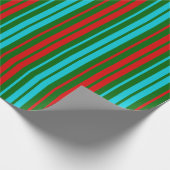 Grün Rot Blau Streifen Muster   Geschenkpapier (Ecke)