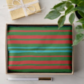 Grün Rot Blau Streifen Muster   Seidenpapier (Geschenk)
