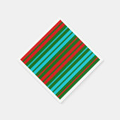 Grün Rot Blau Streifen Muster   Serviette (Ecke)