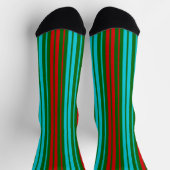 Grün Rot Blau Streifen Muster   Socken (Oben)