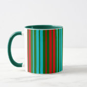 Grün Rot Blau Streifen Muster   Tasse (Links)