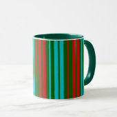 Grün Rot Blau Streifen Muster   Tasse (VorderseiteRechts)