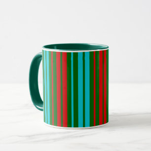 Grün Rot Blau Streifen Muster   Tasse
