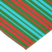 Grün Rot Blau Streifen Muster Tischdecke (Schrägansicht)