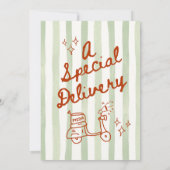 Grün Rot Ciao Bambino Italienisch Einladung (Rückseite)