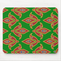 Grün, Rot, Fleur-de-lys Mousepad