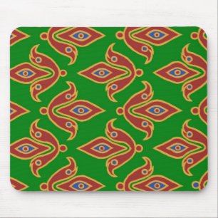 Grün, Rot, Fleur-de-lys Mousepad