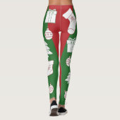 Grün & Rot frohe Weihnachten Leggings (Rückseite)