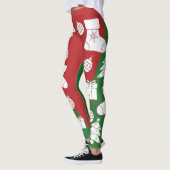 Grün & Rot frohe Weihnachten Leggings (Links)