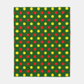 Grün Rot Gelb Polka-Punkte-Design Fleecedecke (Vorderseite)
