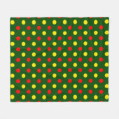Grün Rot Gelb Polka-Punkte-Design Fleecedecke (Vorderseite (Horizontal))