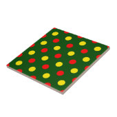 Grün Rot Gelb Polka-Punkte-Design  Fliese (Seite)
