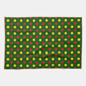 Grün Rot Gelb Polka-Punkte-Design Geschirrtuch (Horizontal)
